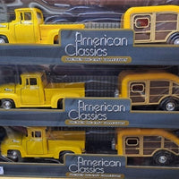 FORD F-100 WITH CARAVAN 1955 YELLOW 1/24 EACH