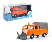 VOLKSWAGEN TYPE 2 (T1) PU WITH SNOWPLOW ORANGE 1/24