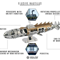 ELUSIVE NAUTILUS MECHANICAL SUBMARINE 91 PARTS