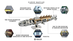 ELUSIVE NAUTILUS MECHANICAL SUBMARINE 91 PARTS