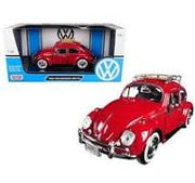 VOLKSWAGEN BEETLE WITH ROOF RACK BURGANDY 1966 1/24