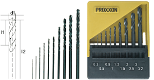 DRILL BITS HSS 0,3 - 3,2 MM 10 OFF, ARTS AND CRAFTS, MINIATURE MODEL BUILDING, PROXXON ACCESSORIES